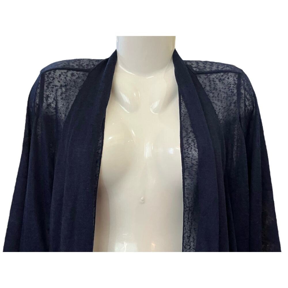 Slinky Brand Women's Navy Open Front Lightweight Sweater Cardigan | Size Small - Picture 7 of 12